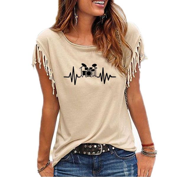 

women's t-shirt drum kit for drummer musician print women tshirt cotton summer casual funny t shirt, White