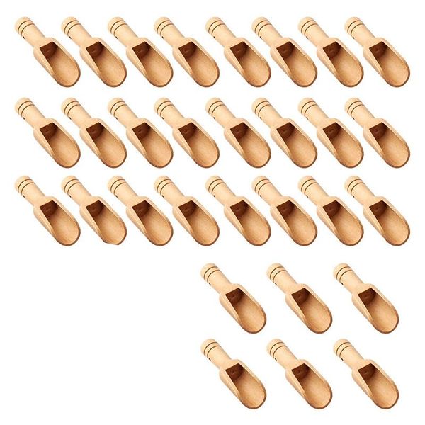 

spoons 30 pcs mini wooden spoon, bath salt candy washing powder spoon set baby