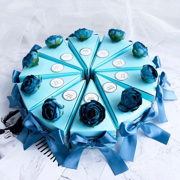 

gift wrap 1pcs blue ocean theme wedding cake candy box bridesmaid portable bag