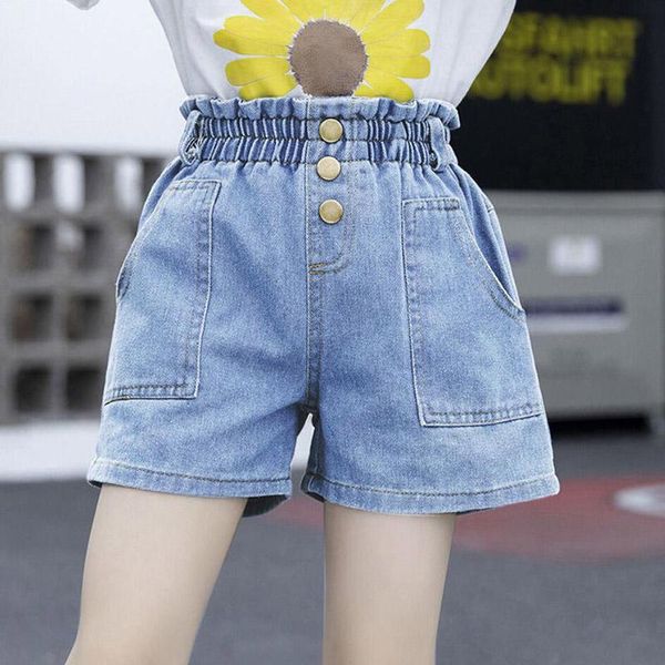 

shorts summer girls cotton denim jeans for kids children clothing casual cowboy short pants 4 5 6 8 10 12 years old, Black