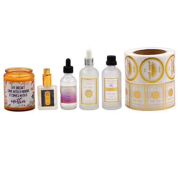 

waterproof cosmetic label printing adhesive sticker make up products bottle label,skin care package stickers