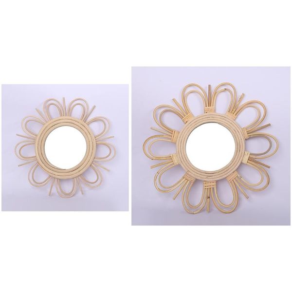 

mirrors woven rattan dressing mirror innovative art decoration makeup bathroom