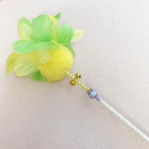 

cat toys funny teaser toy with bell feather wand stick pet kitten play interactive fo sale