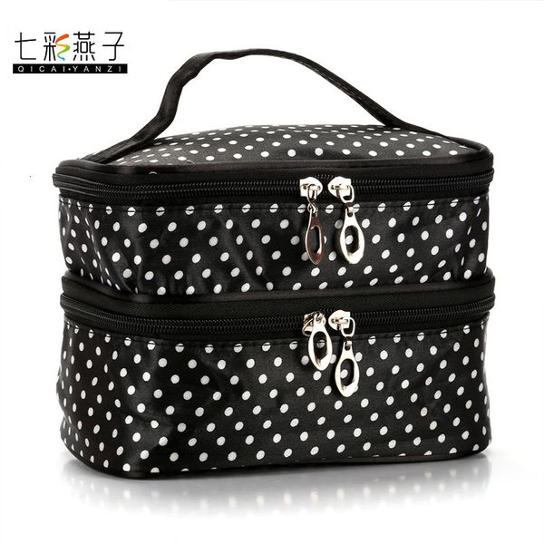 

cosmetic bag xiaobo dot make-up small round double layer