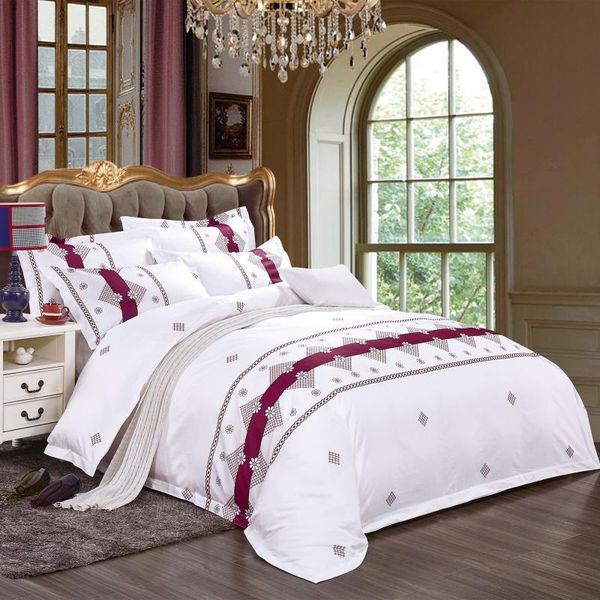 

el white luxury 60s satin print bedding sets  king size duvet cover bed/flat fitted sheet set 4/6pcs