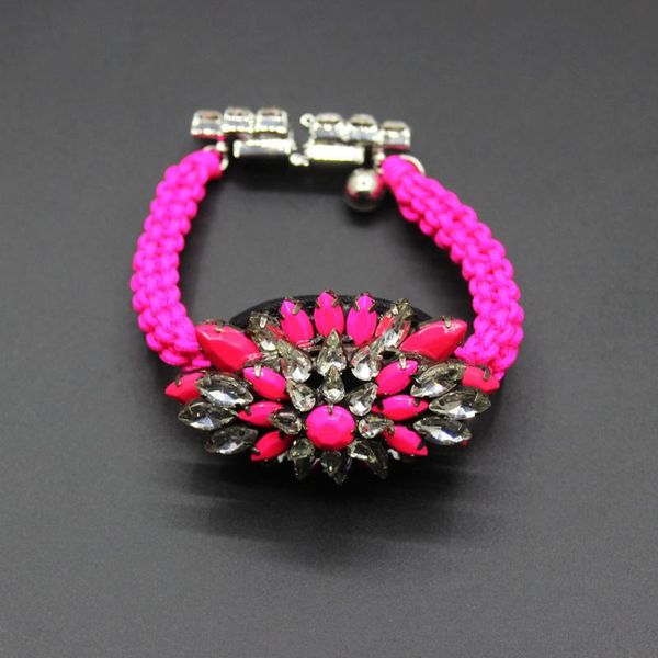 

charm bracelets wild geometric bracelet women flower vintage crystal gen beads fashion luxury statement handmade rope 652, Golden;silver