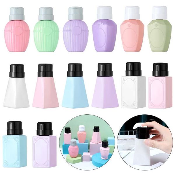 Bouteilles de stockage Bocaux 200 ml Bouteille à pompe vide Presse à alcool liquide Dissolvant de vernis à ongles Distributeur de nettoyant Maquillage rechargeable Joli récipient