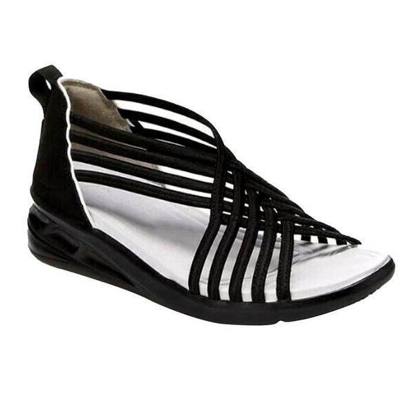 

sandals women's summer 2021 shoes plus size low-cut breathable sports braided fish mouth roman, Black