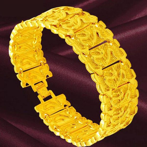 

link, chain men bracelet gold color and copper jewelry sand brass plated punk hip hop chains bangle party wedding gift, Black