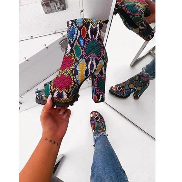 

boots women's snow 's motorcycle fish mouth short leisure, Black