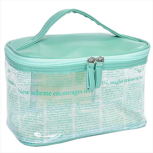 

1pc clear toiletry cosmetic bags handle waterproof transparent makeup zipper pouch for outdoor travel