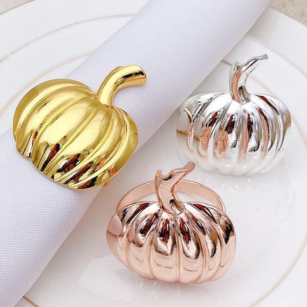 

napkin rings 4pcs/lot halloween ring metal pumpkin buckle holiday party deskdecoration