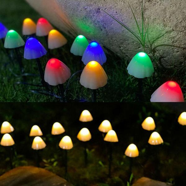 

strings solar powered led string lights mushroom fairy light outdoor lighting garden decoration waterproof christmas party wedding lamps