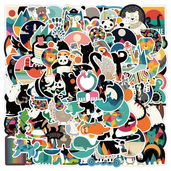 Adesivo per auto 10/50/100pcs Cute Vsco Girl Animal Stickers per Laptop Bagagli Cassa del telefono Bambini Casuale Kawaii Cartoon Vinyl Graffiti Decalcomanie