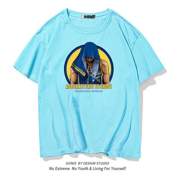 

men's t-shirts 2021 summer basketball illustration trend loose t-shirt, White;black