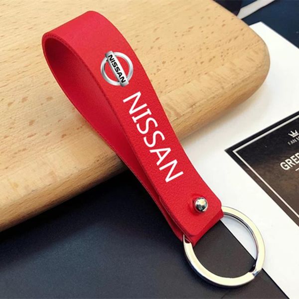 

keychains for nissan qashqai x j10 j11 trail tiida mitocar keyrings men women keychain leather key chain ring holder, Silver