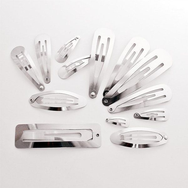 

5pcs/lot buckle hair clips pins bb solid color metal suitable for children's styling accessories, Slivery;white
