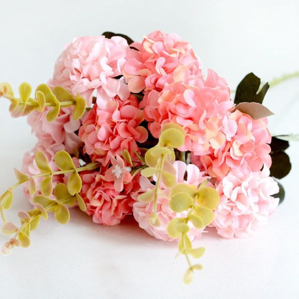 

decorative flowers & wreaths 10 heads wedding decoration silk artificial flower handmade gift home hydrangea diy bouquet arrangement simulat