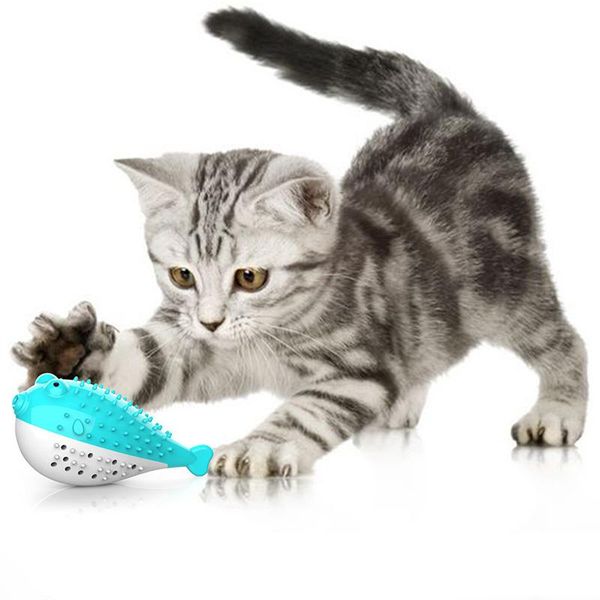 

cat toys toy vocal pet educational dolphin puffer fish simulation toothbrush teeth cleaning molar multifunction