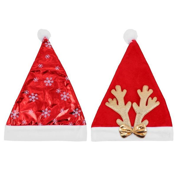 

party hats 2pcs christmas kids xmas santa hat for parties (red)