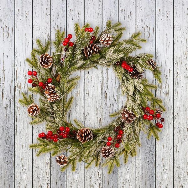 

decorative flowers & wreaths 40cm artificial hanging christmas wreath garland cone xmas window door ornaments for party home diy gifts