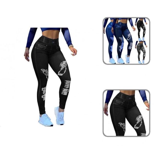 

women's pants & capris autumn winter casual scratched full length female faux denim skinny for travel, Black;white
