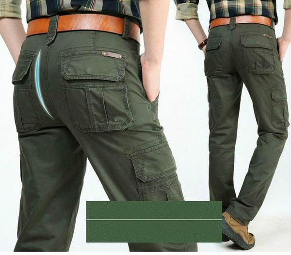 

men's pants nuevo pantalones de hombres multi bolsillos los militares casual overoles del ejérci, Black