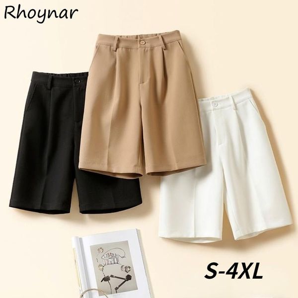 

women's shorts women plus size solid loose korean style summer female trousers minimalist casual fashion college est retro, White;black