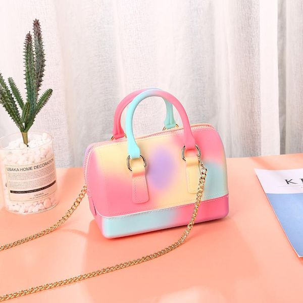 2021 eimerförmige Kissen Mini Jelly Bag Macaron Schulter Messenger tragbare weibliche Taschen