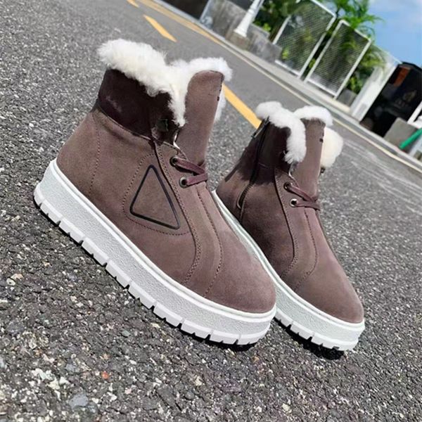 stivali da neve moda donna scarpe casual da ragazza a fondo piatto in pelle morbida inverno scarpe in pelle nera lana taglia stivali stivali nudi