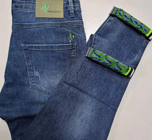 

watch cutting fashion young trend men's jeans, Blue