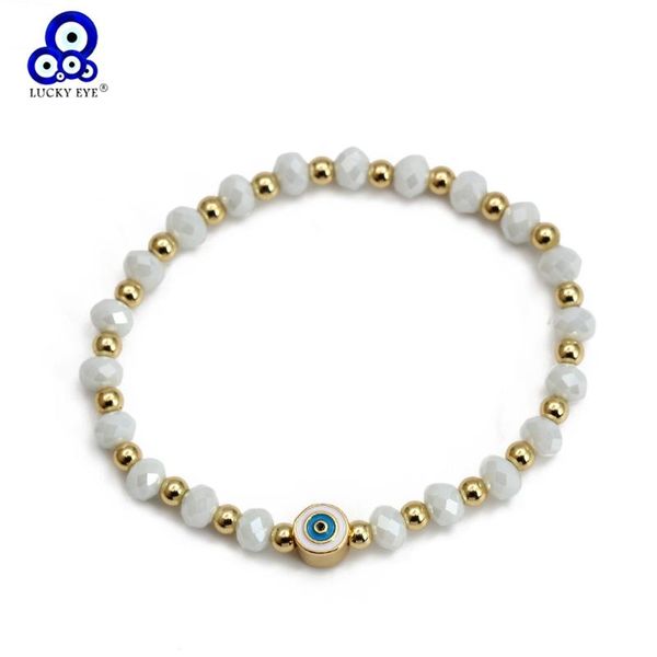 

charm bracelets lucky eye dropping oil blue turkish evil beaded bracelet adjustable gold color beads for women men jewelry be265, Golden;silver