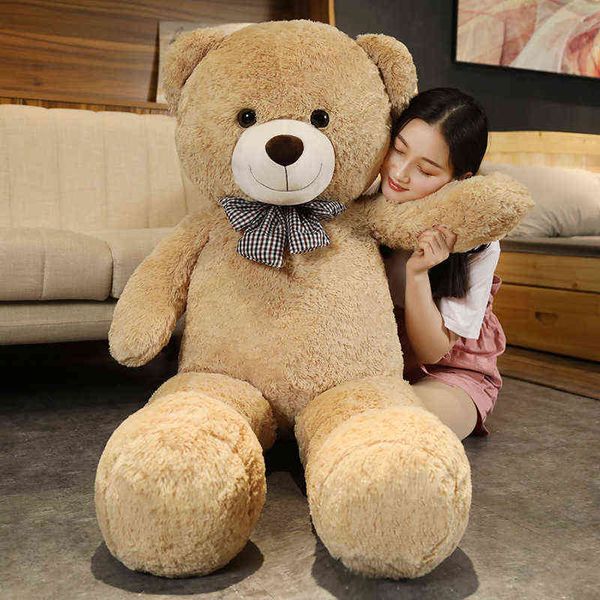 

105/130cm soft teddy bear outskin huge american giant bear skin teddy bear coat good quality factary price gift toys for girls aa220314
