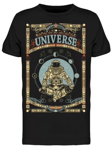 

astronaut lotus position men's tee -image by shutterstock, White;black