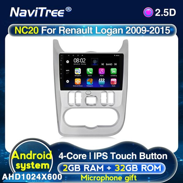 

player 2g + 32g 2din android 10 go car dvd for logan i sandero lada lergus dacia duster fm radio gps wifi