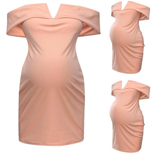 

maternity dresses fashion treasure mother word v-neck solid color sleeveless bag hip dress comfortable, White