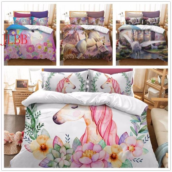 

bedding sets 2021 oil painting horse 3d set flower us, au, eu doubel size duvet cover pillow european bed 2/ 3pcs bedclothes