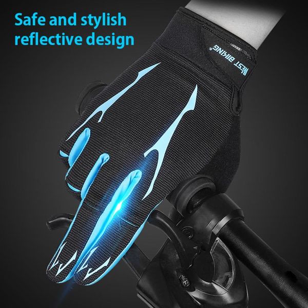 

full finger cycling gloves touch screen motorcycle mittens honeycomb mitts, Black
