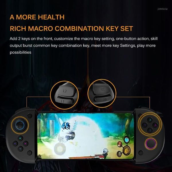 

game controllers & joysticks mini controller with type c fast charging +telescope phone holder portable handle joystick sensitive buttons de