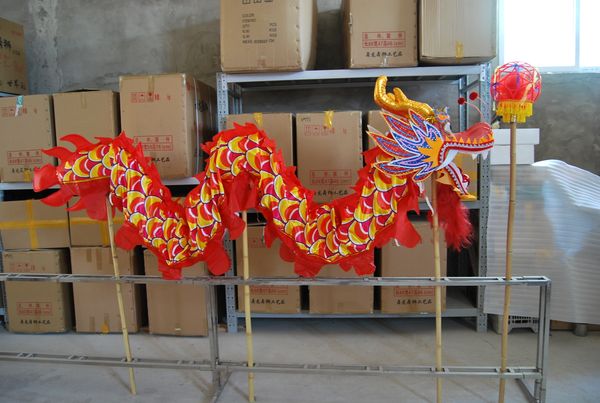 4m taglia 5 Per 4 studenti Stage Wear tessuto di seta Spring Day DRAGON DANCE ORIGINAL Chinese Folk Festival Abbigliamento Prop Celebration party Costume Carnival