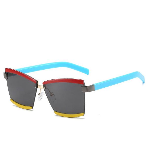 

sunglasses big frame square women men vintage colorful designer gradient rimless sun glasses female oversized, White;black