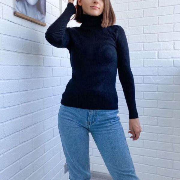 

lizkova black rib knit women long sleeve turtleneck sweater winter 2021 casual ladies pullover, White;black