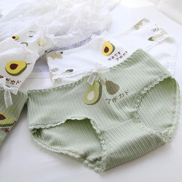 

arrival mid waist panties women lace avocado matcha green bow sweet briefs girl comfortable underwear women's, Black;pink