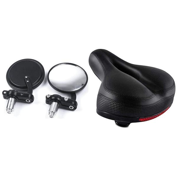 

bike groupsets 3pcs bicycle accessories: 2pcs rear view handlebar mirrors & 1pcs saddle replacement padded