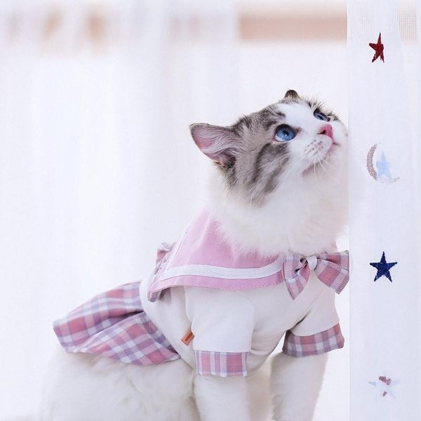 

cat costumes navy style cuate clothes girl small dog skirt pet clothing summer spring dress puppy cats