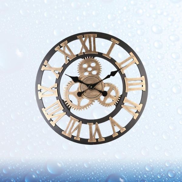 

wall clocks 1pc creative 3d gear clock retro fashion decorative hanging art decor for home office living room bedroom (golde