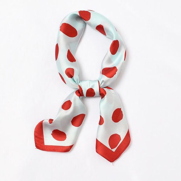 

scarves yishine 70x70cm women multifunction polyester silk scarf dots satin small square wraps neckwear handkerchief, Blue;gray