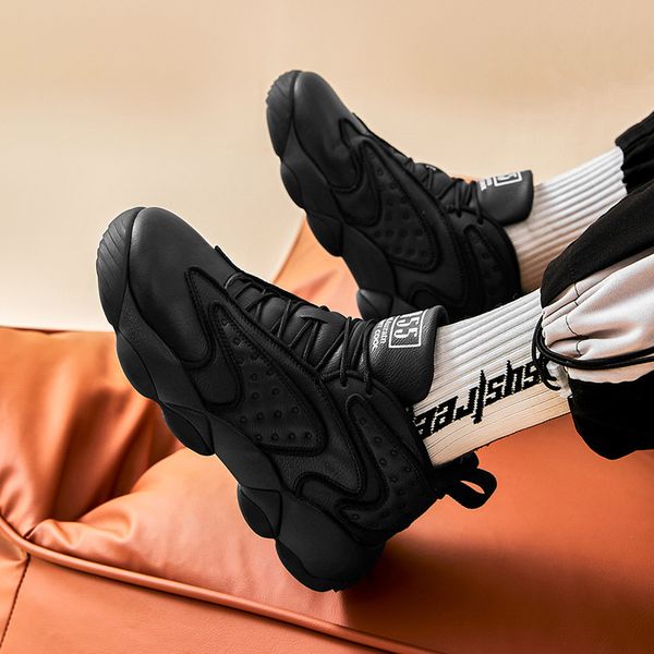 

men's basketball 2021 new autumn youth high sports running casual and versatile men's fashion shoes, Black