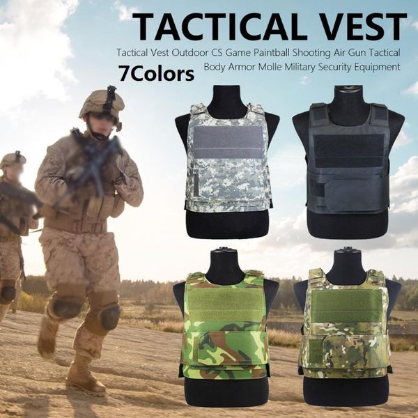 

tactical vest armored outdoor cs game paintball shooting air gun body armor military equipment hunting jackets, Camo;black