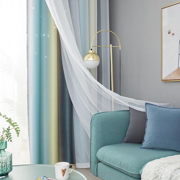 

curtain & drapes rainbow color window curtains for girl kids bedroom blackout decoration home